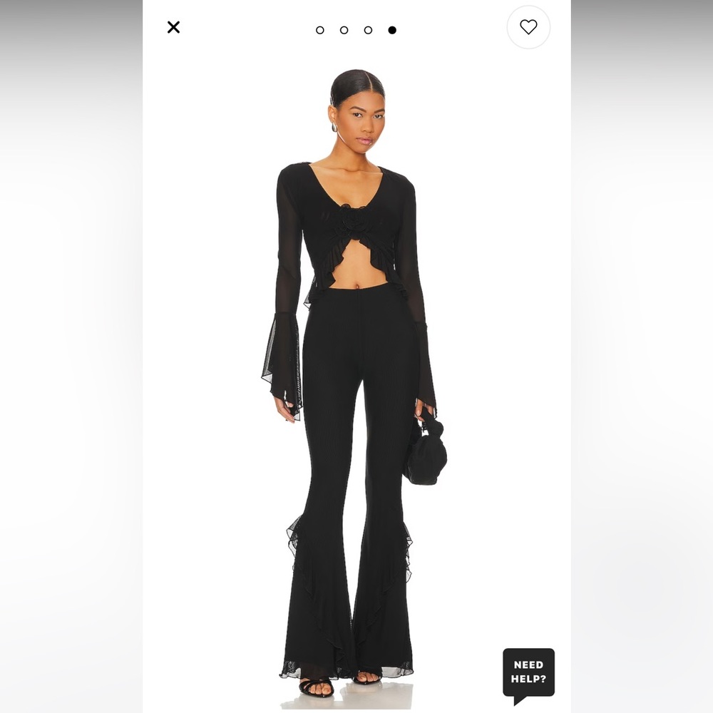 Majorelle Val top and pants set in black